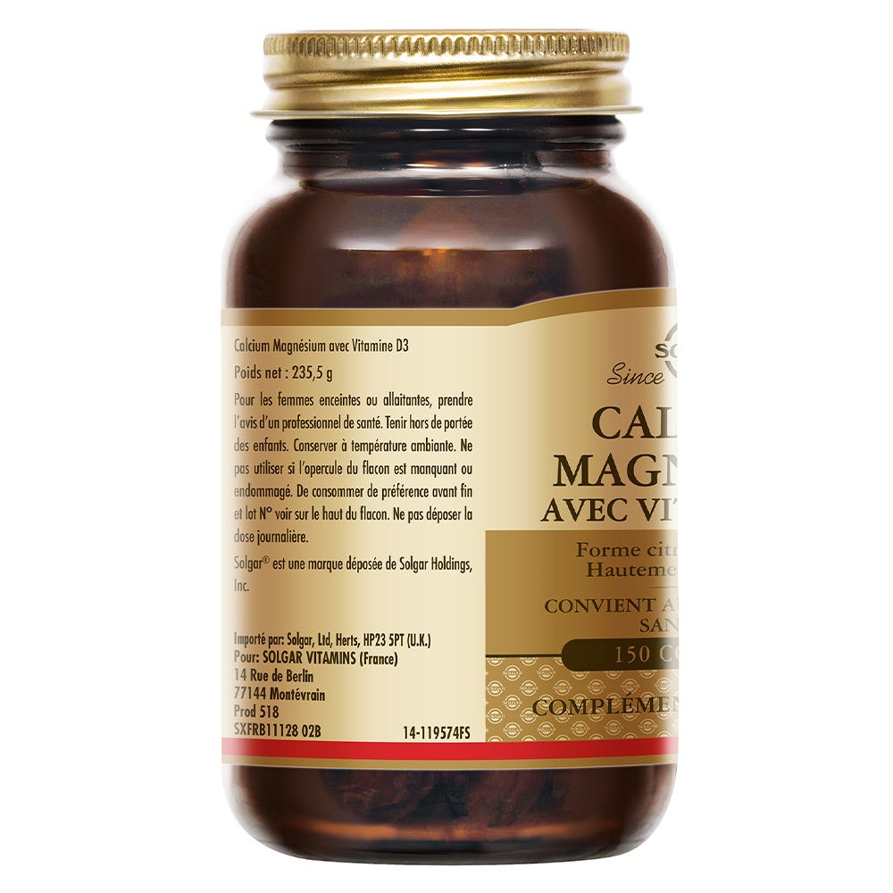 Calcium Magnésium Vitamine D3 Solgar FR