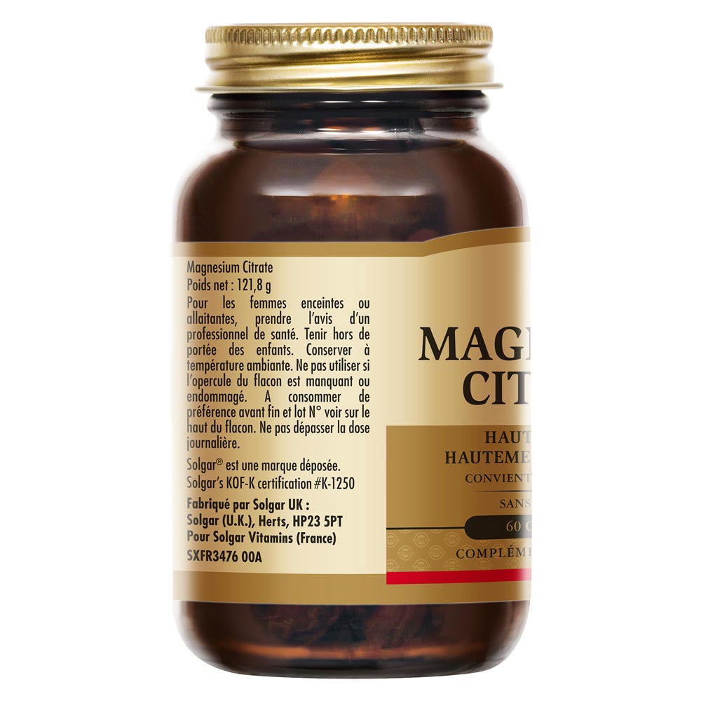 Magnésium Citrate Sommeil et Relaxation Solgar FR
