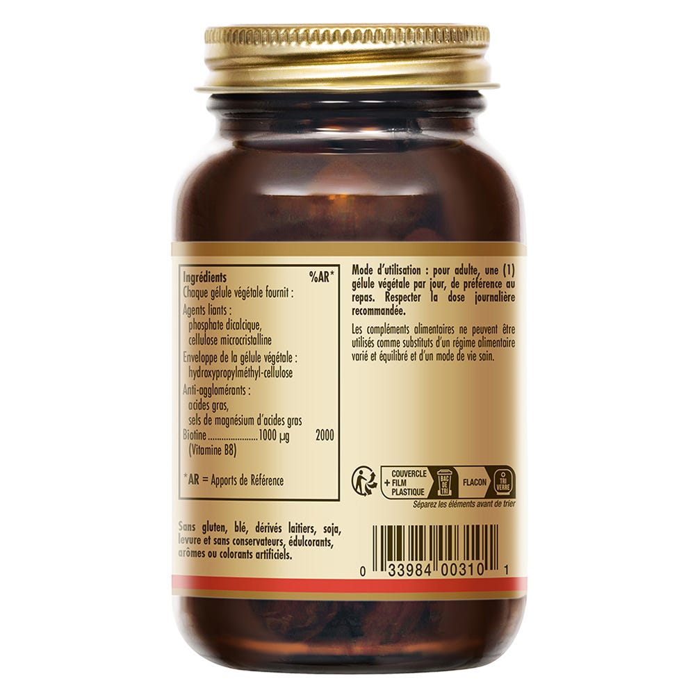 Vitamine B8 (Biotine) | Solgar - FR